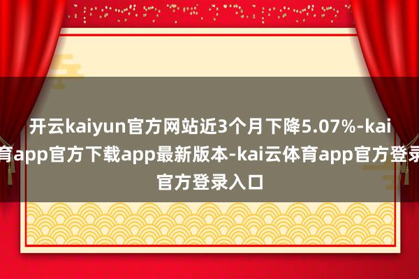 开云kaiyun官方网站近3个月下降5.07%-kai云体育app官方下载app最新版本-kai云体育app官方登录入口